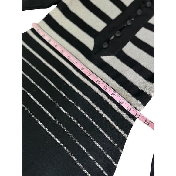 EUC VINTAGE Crissa Linea Italiano Black /Gold Lurex Stripes Mini Dress Fits Sz 6 - Picture 14 of 16